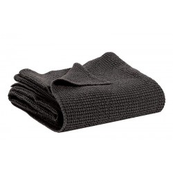 Couvre-lit Vivaraise en coton gaufré MAIA coloris CARBONE