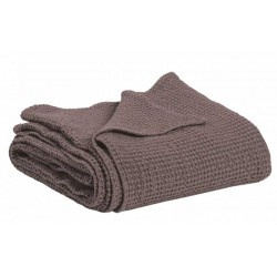 Couvre-lit Vivaraise en coton gaufré MAIA coloris TAUPE