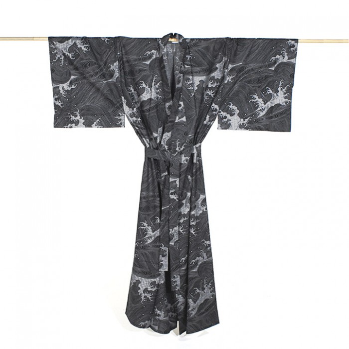 Yukata homme HOKUSAI noir