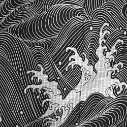 Yukata homme HOKUSAI noir