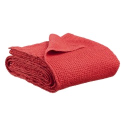 MAÏA plaid en coton GROSEILLE